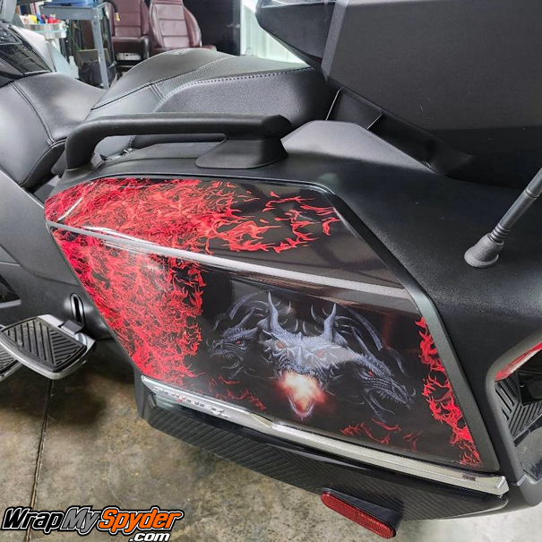 Can-am-Spyder-RT-Limited-Dragon-flames-kit-pre-cut-Saddlebag-wrap