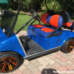 Alligator skin Blue golf cart wrap kit
